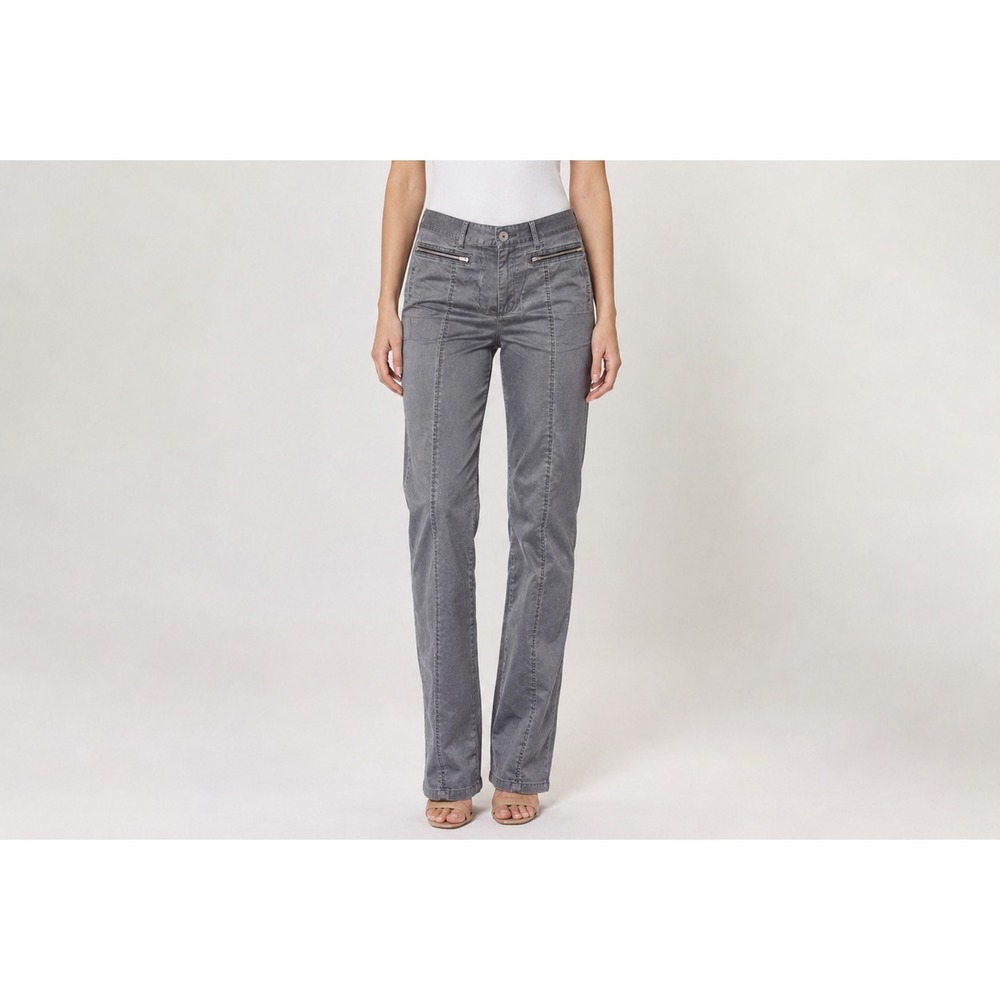 Andrea Rosati MOVE Quiet Luxury Shimmer Gray Stretch Women's‎ Pants Sateen SZ 10